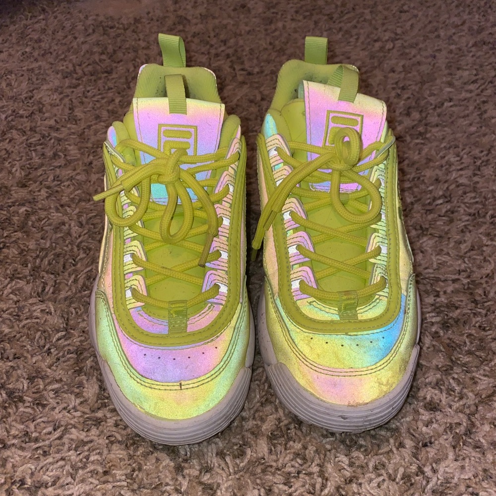 Neon Yellow Reflective Fila’s